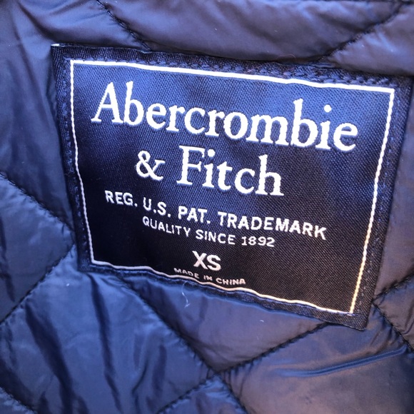 Abercrombie & Fitch Jacket Coat Blue Bomber Zip Fall Winter - Picture 4 of 8
